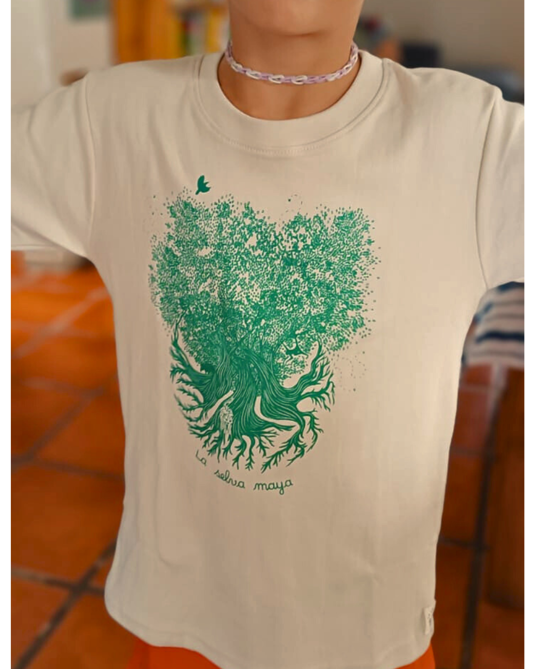 Camiseta infantil en algodón orgánico Selva Maya estilo clásico