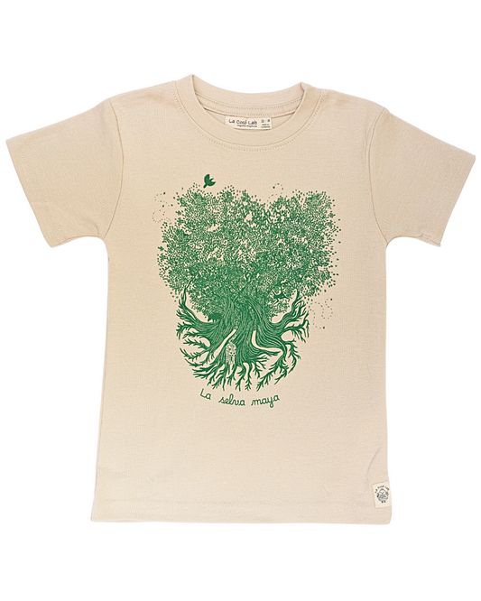 Camiseta infantil en algodón orgánico Selva Maya estilo clásico