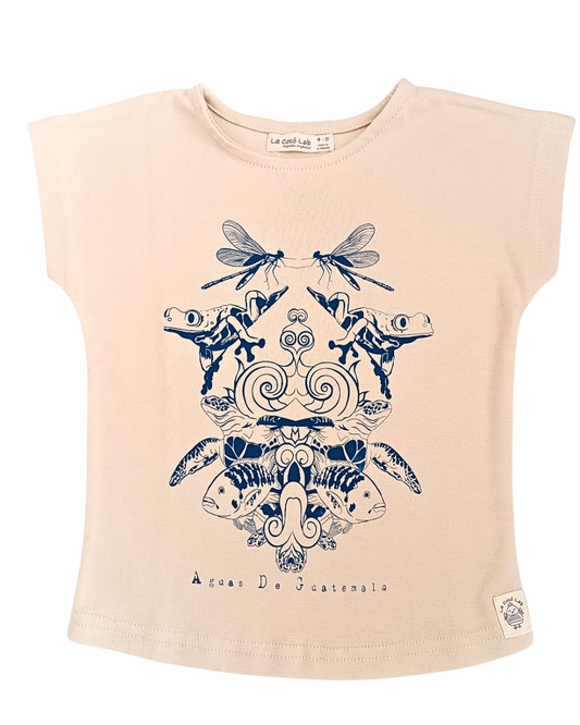 Camiseta infantil en algodón orgánico Aguas estilo Murciélago